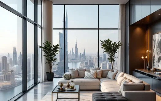 Skyline de Dubaï avec des propriétés immobilières