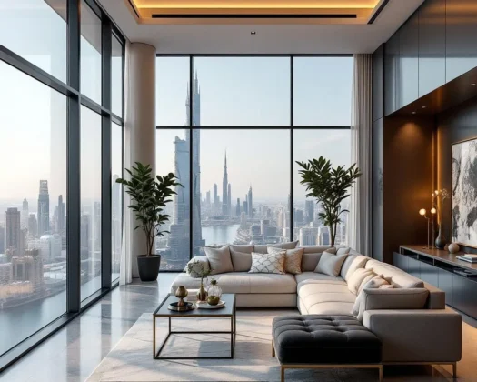 Skyline de Dubaï avec des propriétés immobilières
