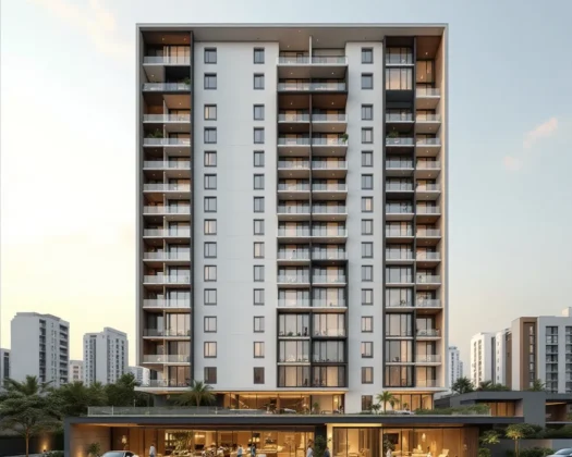 Dubai skyline with modern off-plan apartments