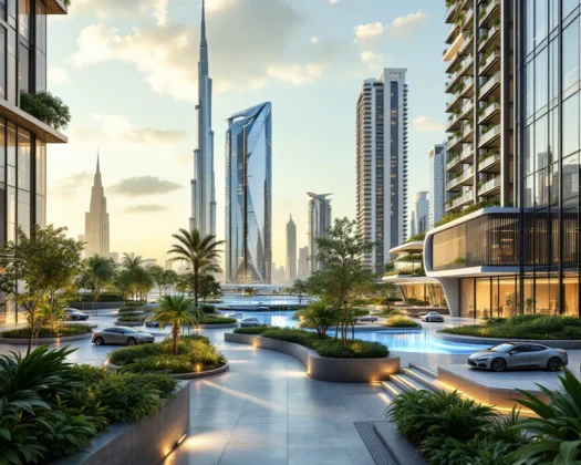 Skyline of Dubai showcasing smart city developments